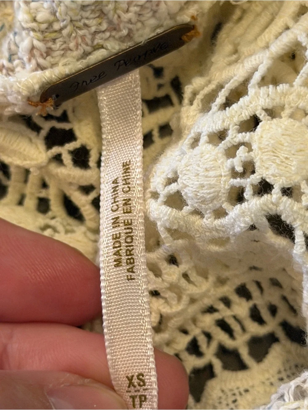 Free People Heathered Cream Crewneck Pullover